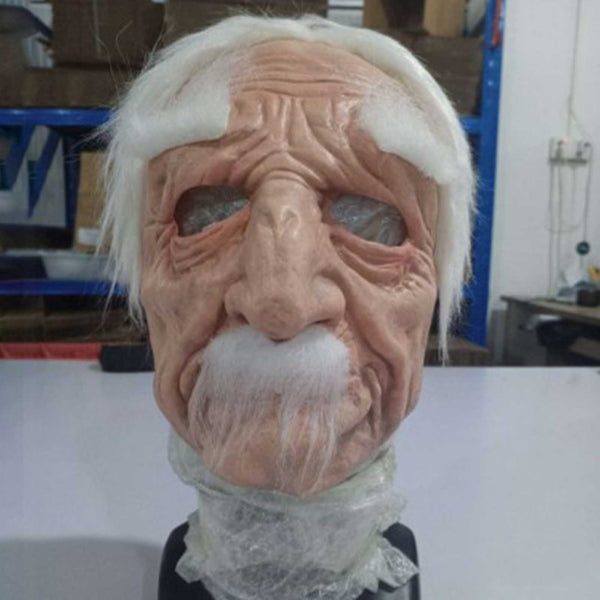 Bald Old Man Wrinkle Mask Latex Halloween Party Cosplay Disguise Face Mask Props