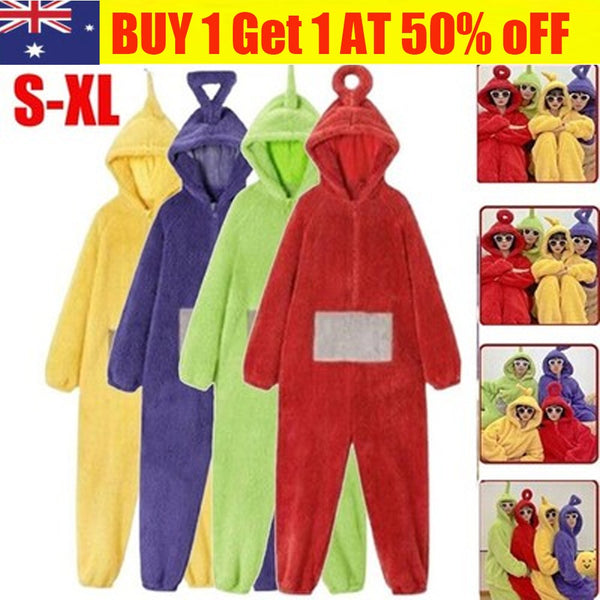 Teletubbies-Adult Jumpsuit Party Fancy Dress Up Unisex Outfit Halloween Costume