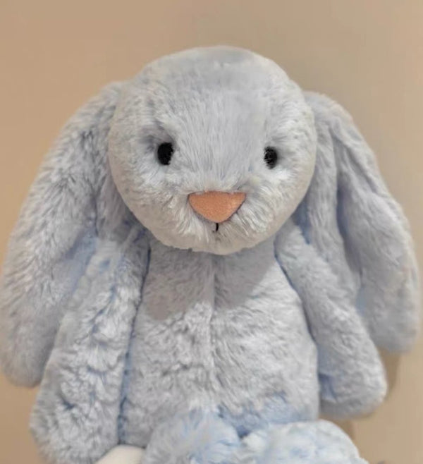 Blue Bunny Plush Toy Soft Stuffed Rabbit Doll Gift with Dust Bag