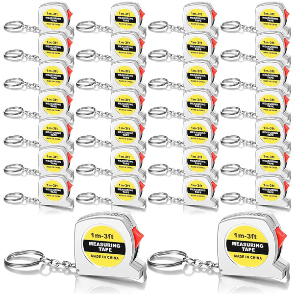 UP 10PCS 1M/3FT Steel Tape With Keychain Small Steel Ruler Portable Tape Measure