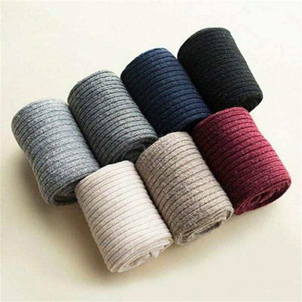 5Pairs Women Knee High Warm Socks Thick Winter Cotton Stack Stockings