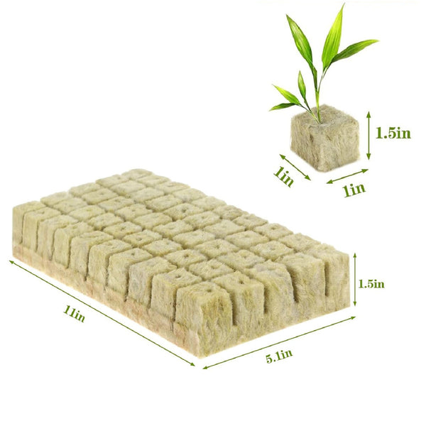 100PCS Rock Wool Planting Cubes with Plant Tags Hydroponic Grow Starter