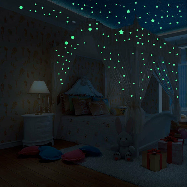 407pcs Dot Luminous Star Wall Stickers Home Room Decor Glow In The Dark Decal AU