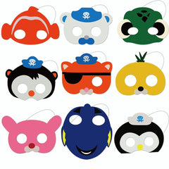 Party Masks 9 Pack - Colourful Paper Half Masks for Birthdays and Photo Booths
