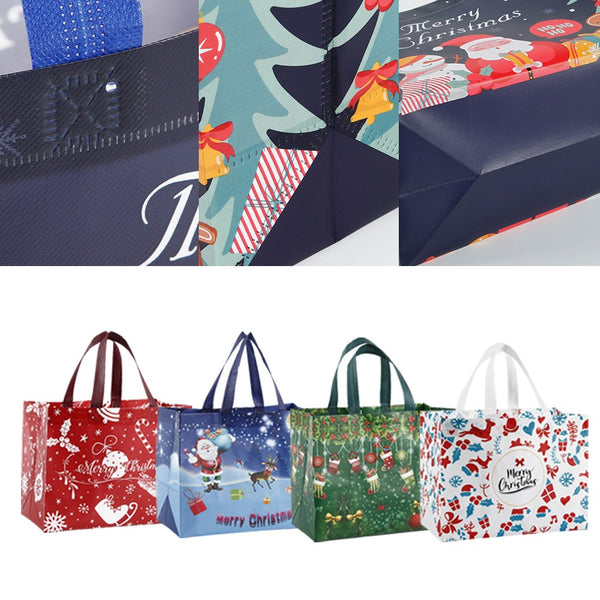 5/10PCS Christmas Gift Bag Storage Bag Tote Bag Reusable Non-woven Shopping Bag