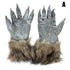 Wolf head mask front view with fur