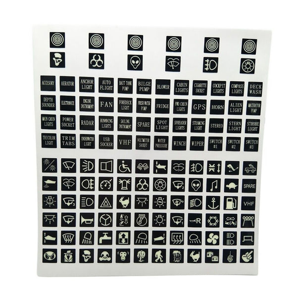 120PCS Circuit Panel Sticker Rocker Switch Label Decal Car Marine Boat Luminous