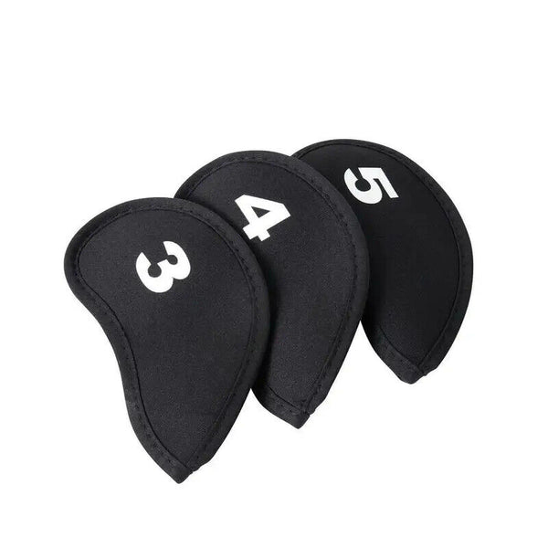 10 PCS Golf Head Cover Club Iron Putter Head Protector Neoprene Covers Set Black
