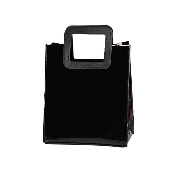 10PCS Black PVC Gift Bags with Round and Square Handles Jelly Handbag Set AU