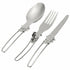 3pcs Stainless Foldable Knife Spoon Fork Travel Camping Picnic Folding Utensil