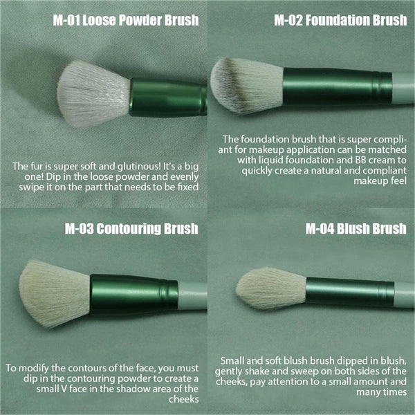 13PCS Eye Make-up Brushes Diamond Eyeshadow Eyebrow Blending Brush Set Tools New