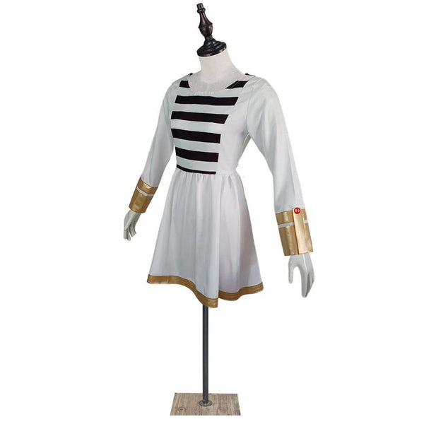 Anime Mage Cosplay Costume Set White Wig Fantasy Dress Outfit Book Week Party