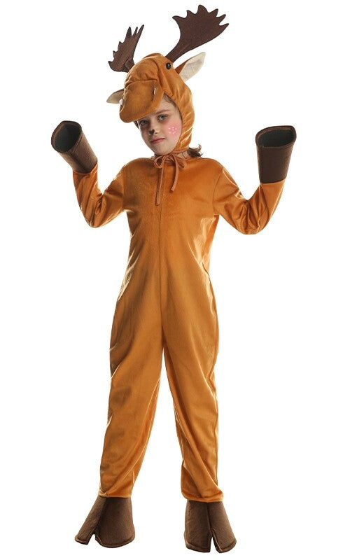 Kids Christmas Reindeer Costume Child Halloween Deer Animal Book Week Jumpsuit