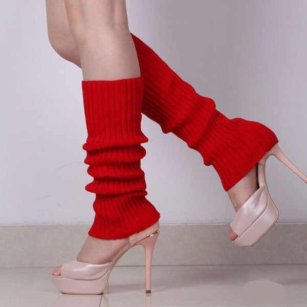Women’s Knitted Leg Warmers 80s Dance Disco Party Costume Socks