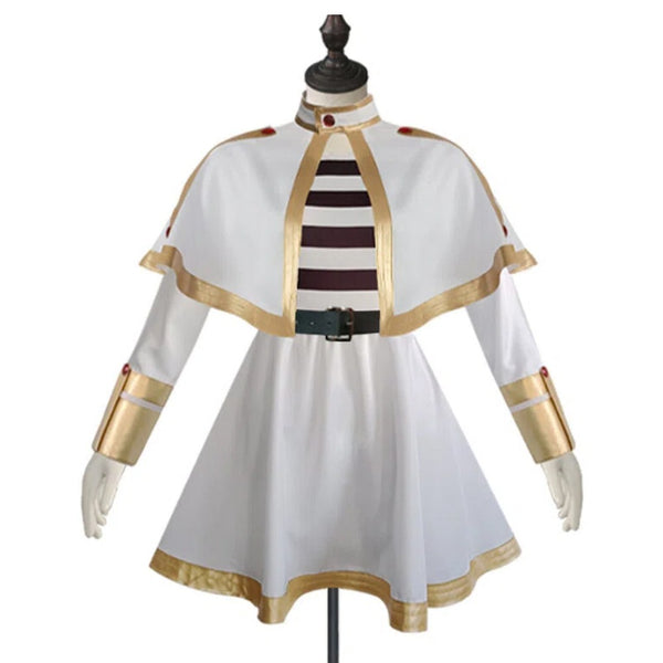 Anime Mage Cosplay Costume Set White Wig Fantasy Dress Outfit Book Week Party