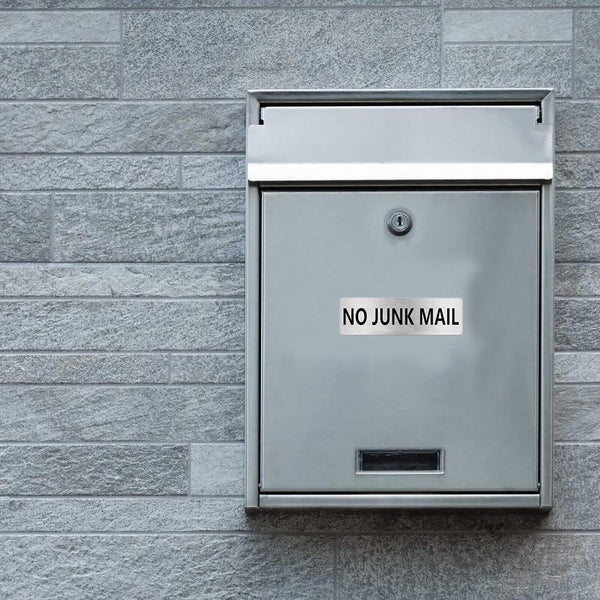 No Junk Mail Door Sign Engraved Plaque Letterbox Sign Self Adhesive Tape