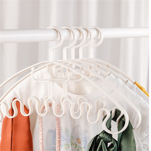 10pcs Wave Pattern Stackable Hanger Space Saving Clothes Hanger Closet Organizer