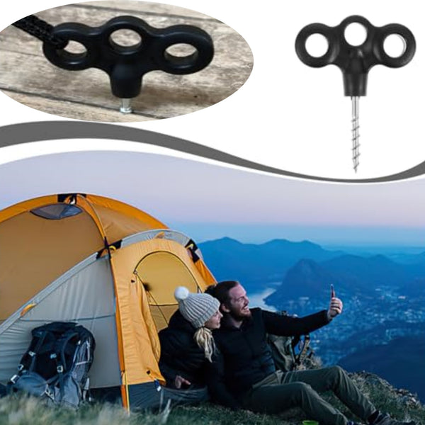 8pcs Screw Tent Stakes Black for Camping Hiking Backpacking Canopy Outdoor AUS