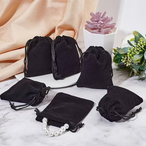200X Drawstring Velvet Pouch Gift Bag Wedding Party Jewellery Tumbled Stones