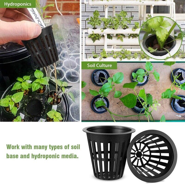 40pcs Hydroponics Plant Grow Net Cup Mesh Pot Basket Mesh Aeroponic Aquaponic AU