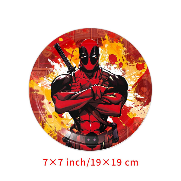 Deadpool Tableware Party Supplies Birthday Banner Topper Balloon Plate
