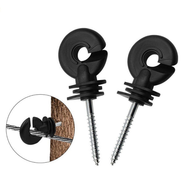 200PCS Electric Fence Insulator Screw-in Ring Fence Post Poly Wire Tape Rope Set