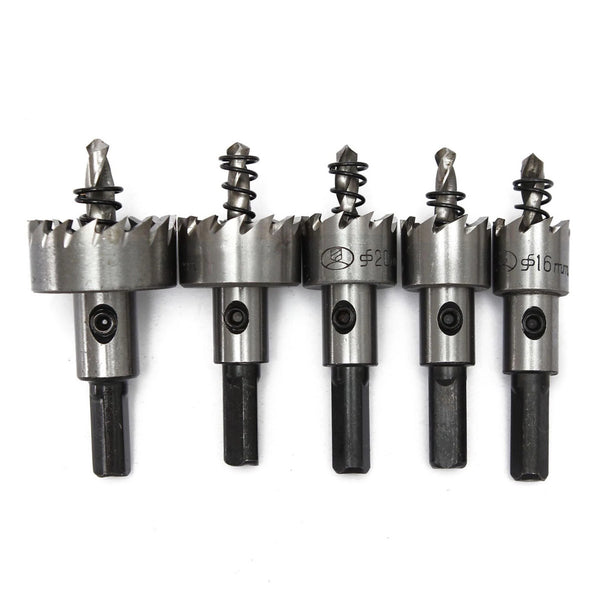 5PCS HSS Hole Saw Drill Bit Set – Multi-Size Hole Cutter Kit