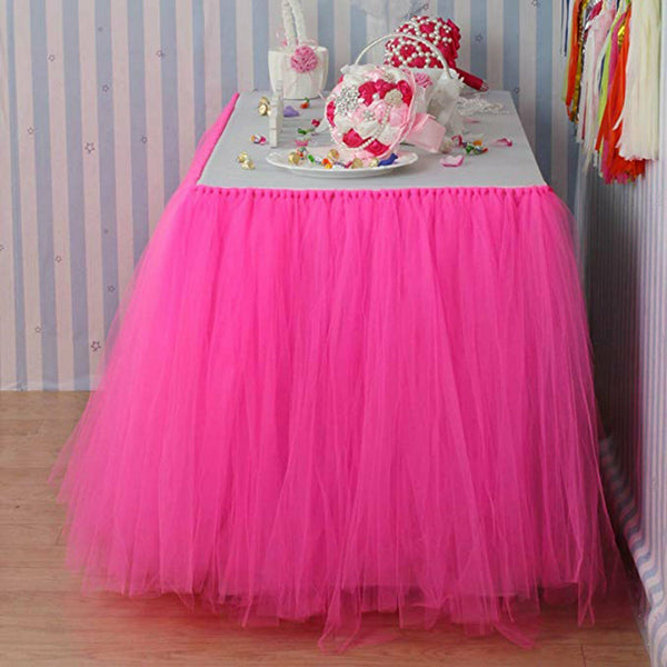 Tulle Tutu Table Skirt Cloth Wedding Birthday Xmas Baby Shower Party Decorations