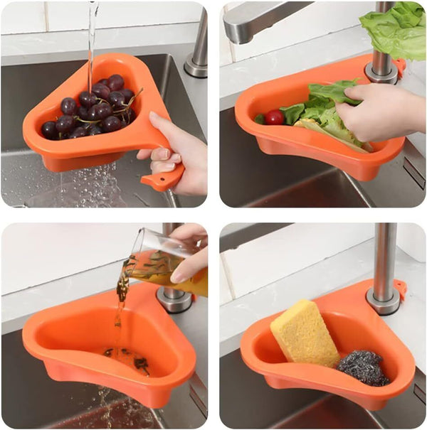 Swan Drain Basket Punch Free Kitchen Sink Filter Organizer Strainer Holder Tool