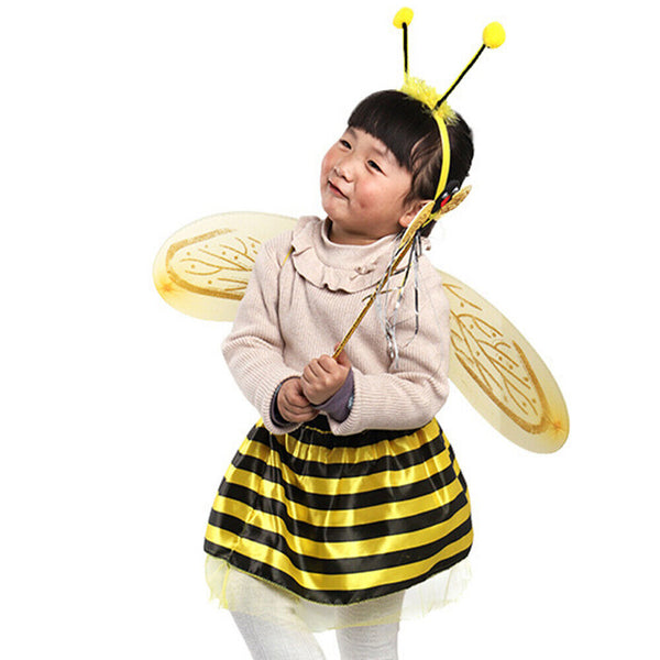 Kid Costume set Child headband skirt Bumblebee WING Halloween Fancy Bee Wings