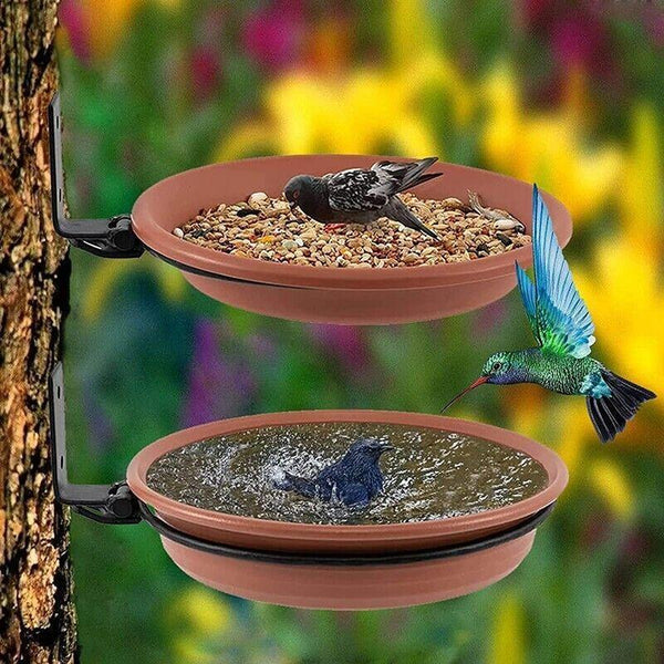 Hanging Bird Feeder Bath Tray Plastic Bird Water Drinker Outdoor Garden Decor AU