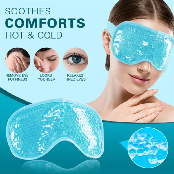HOT/COLD MASK Gel Beads Eye Spa Reusable Cooling Ice Pack Pain Relief Tired Eyes