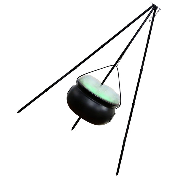 Halloween Decor Outdoor - Large Witches Cauldron on Tripod with Light Home Decor