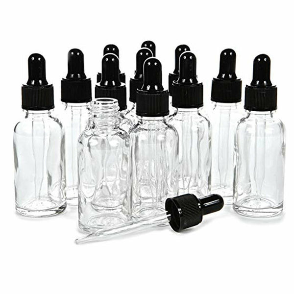 10-40X 30ml Clear Glass Liquid Pipette Bottle Eye Dropper Aromatherapy Essential