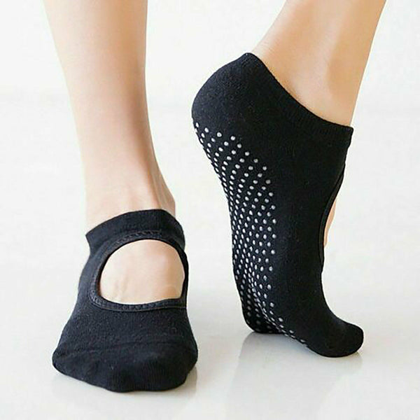 2Pairs Yoga Socks Non Slip Pilates Massage Ballet Socks Grip Exercise Cotton Gym