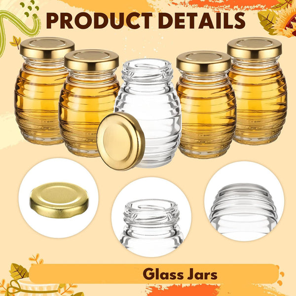 6PCS 730ML Glass Honey Jars with Lids Clear Storage Containers