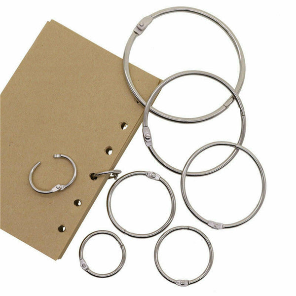 50PCS Hinged Rings Clips Binder Hinge Metal Scrapbooking Split 19mm 25mm 50mm AU