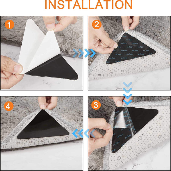 RUG GRIPPERS Non Slip Reusable Carpet Mat Gripper Anti Skid Washable Grip