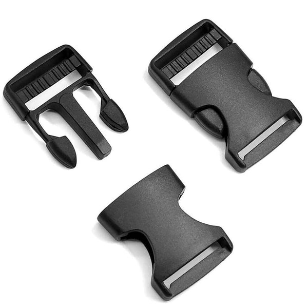20x Black Plastic Side Quick Release Buckle Clip Cord Strap Fastener Webbing Bag