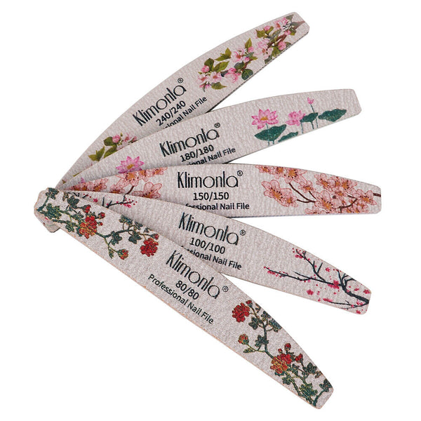 50X Flower Nail Files Sanding Buffer 80-240 Grit Professional Manicure Pedicure