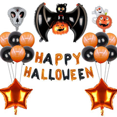 Halloween Foil Balloon Set 31pcs – Bat & Pumpkin Party Decoration Balloons