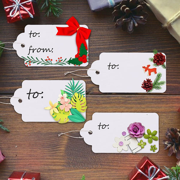 200X White Kraft Paper Tag Blank Craft Hang Labels Gift Card For Party Favor DIY