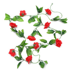 5pcs 2.4M Artificial Rose Garland Vine | Silk Hanging Flower Ivy for Wedding & Party Decor