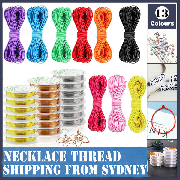 13 Colour Elastic Beading Thread Cord String Bracelet Alphabet Letter Cube Beads