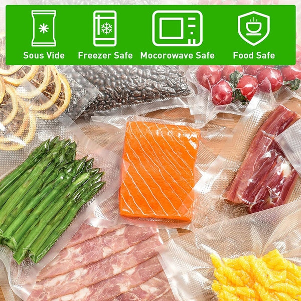 100PCS Vacuum Sealer Bags Precut Food Storage Heat Seal Cryovac Bags 4 Sizes AU