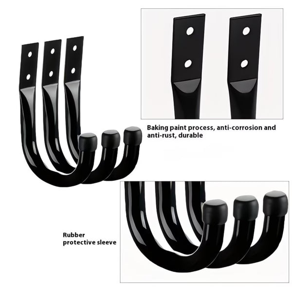 6PCS Wall Mount Storage Hooks Garage Utility Hanger Rack with Screws
