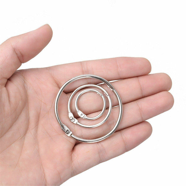 50PCS Hinged Rings Clips Binder Hinge Metal Scrapbooking Split 19mm 25mm 50mm AU