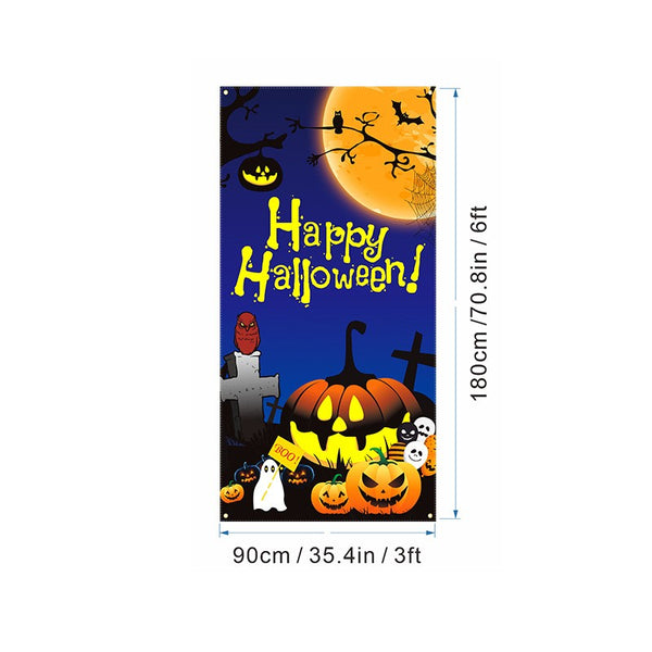 Halloween door cover design C02 spooky printed door banner