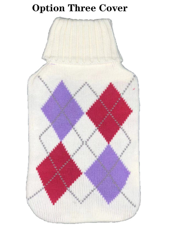 2L Hot Water Bottle Winter Warm Natural Rubber Bag Relaxing Warmer and COVER
