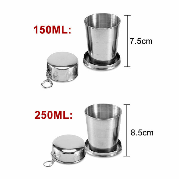 Stainless Steel Folding Cup Travel Camping Cup Telescopic Portable Collapsible